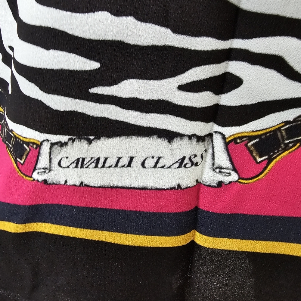 NWT Cavalli Class Zebra & Floral Long Sleeve Dress – Size IT 44 / US 8 - Picture 6 of 13